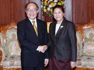 Chủ tịch Quốc hội Nguyễn Sinh Hùng tiếp Chủ tịch Quốc hội Lào - ảnh 1